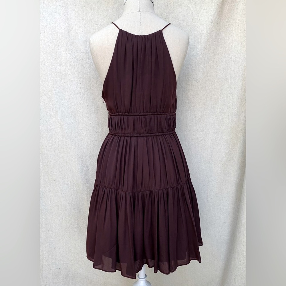 CINQ A SEPT Silk Tiered Lotus Dress Mini Dress